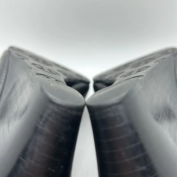 Tory Burch Sexy Black Leather Peep Toe Wedge Heels Shoes **Size 6.5** 🔥🔥 - Picture 10 of 10